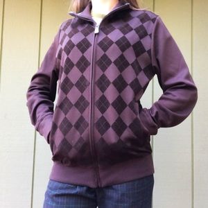Ben Sherman Brown Argyle Full Zip Cardigan